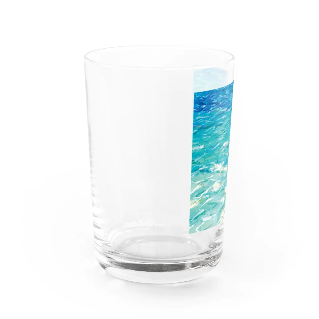 クロウタアートワーク@沖縄のEmerald sea Water Glass :left