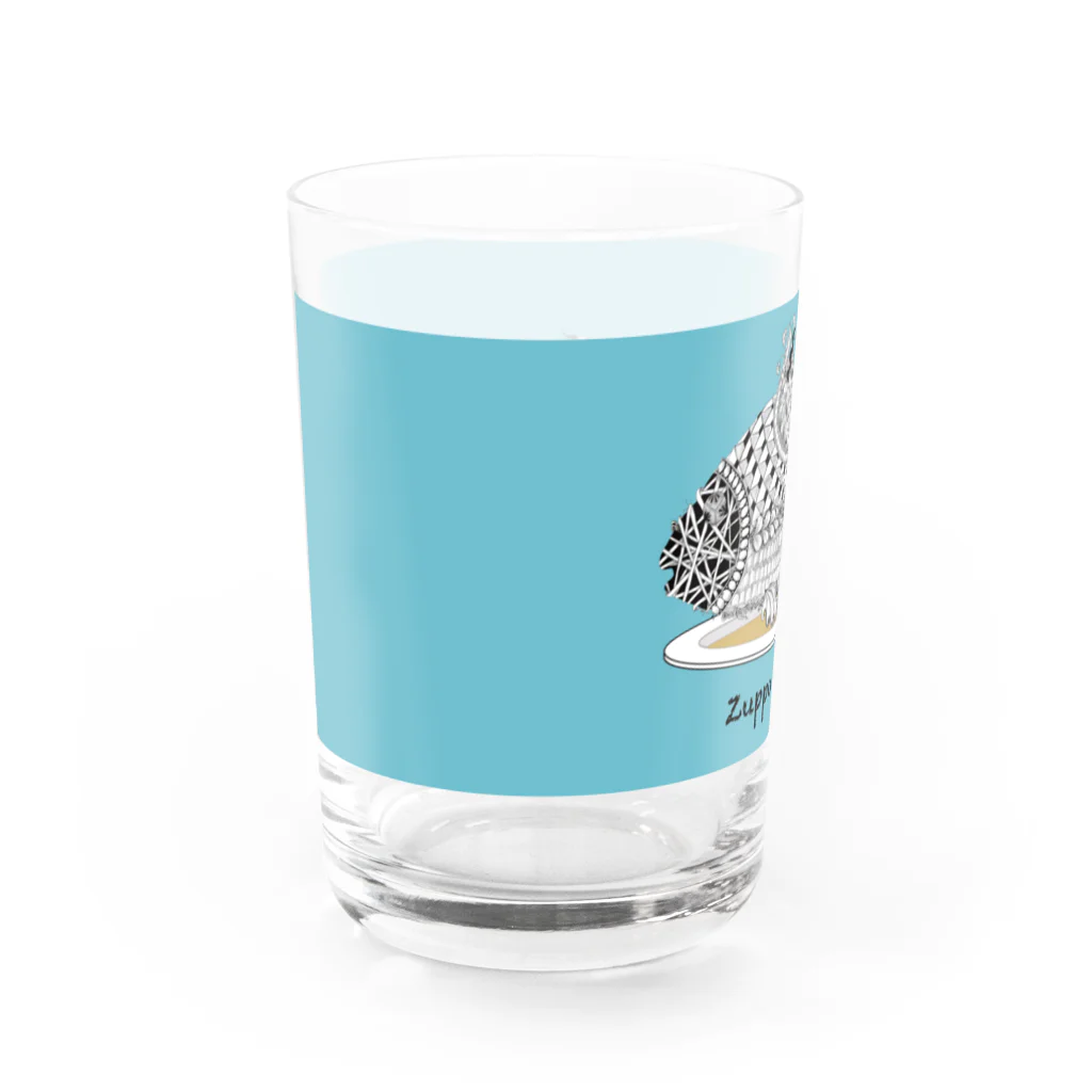 あこわーるどのお魚スープ　コップ Water Glass :left