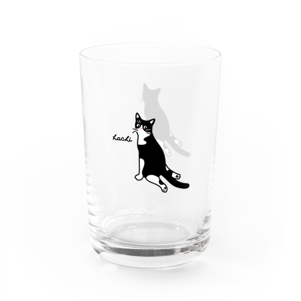 ハチワレ猫　ハチのお店のハチワレ猫　ハチ　グラス Water Glass :left