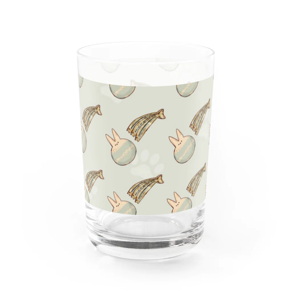 ゆずおのくわいと田作り なゆる猫 Water Glass :left