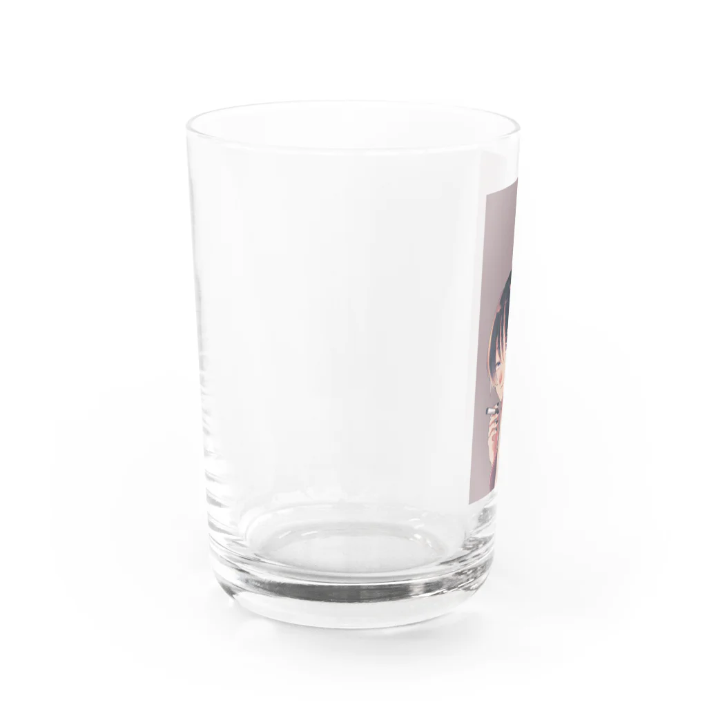 のん@お絵描き垢のたばこをすう女の子 Water Glass :left