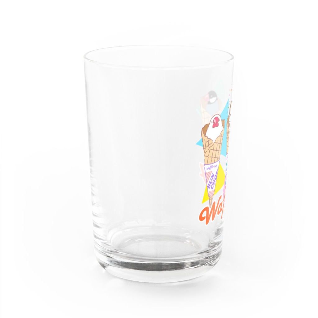 EASEのwaffling 文鳥と部長 80's Remix Water Glass :left