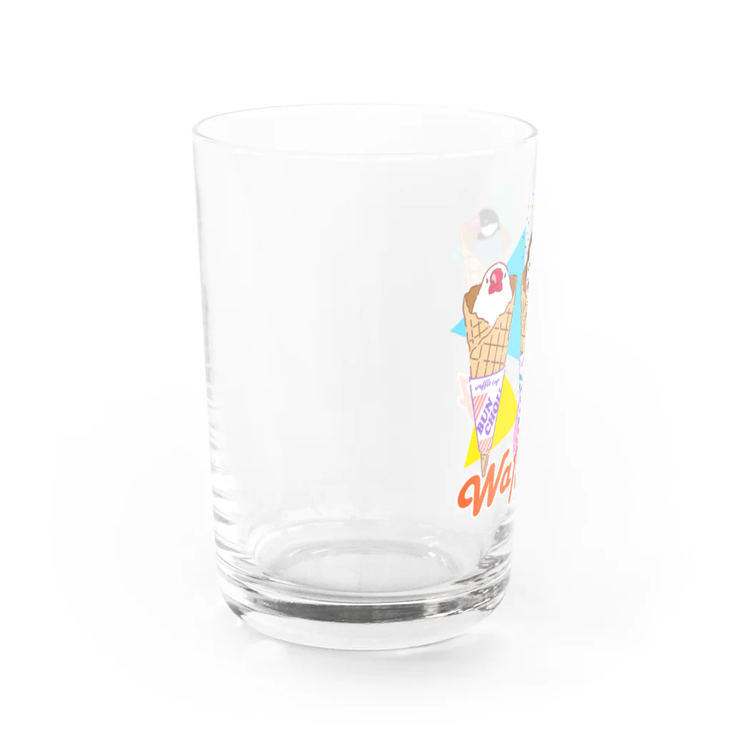 EASEのwaffling 文鳥と部長 80's Remix Water Glass :left