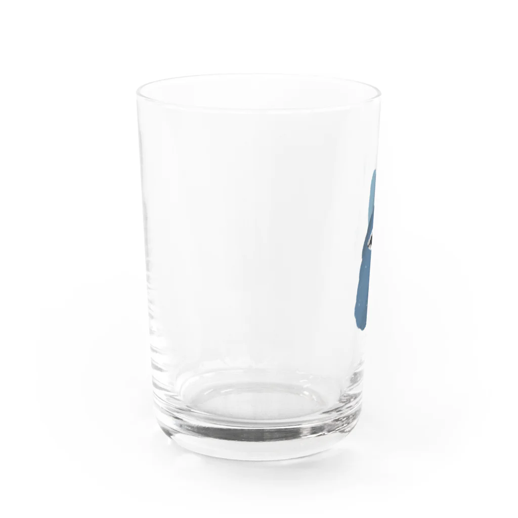 かわいいやつの噛まれたら痛そうな青いやつ Water Glass :left