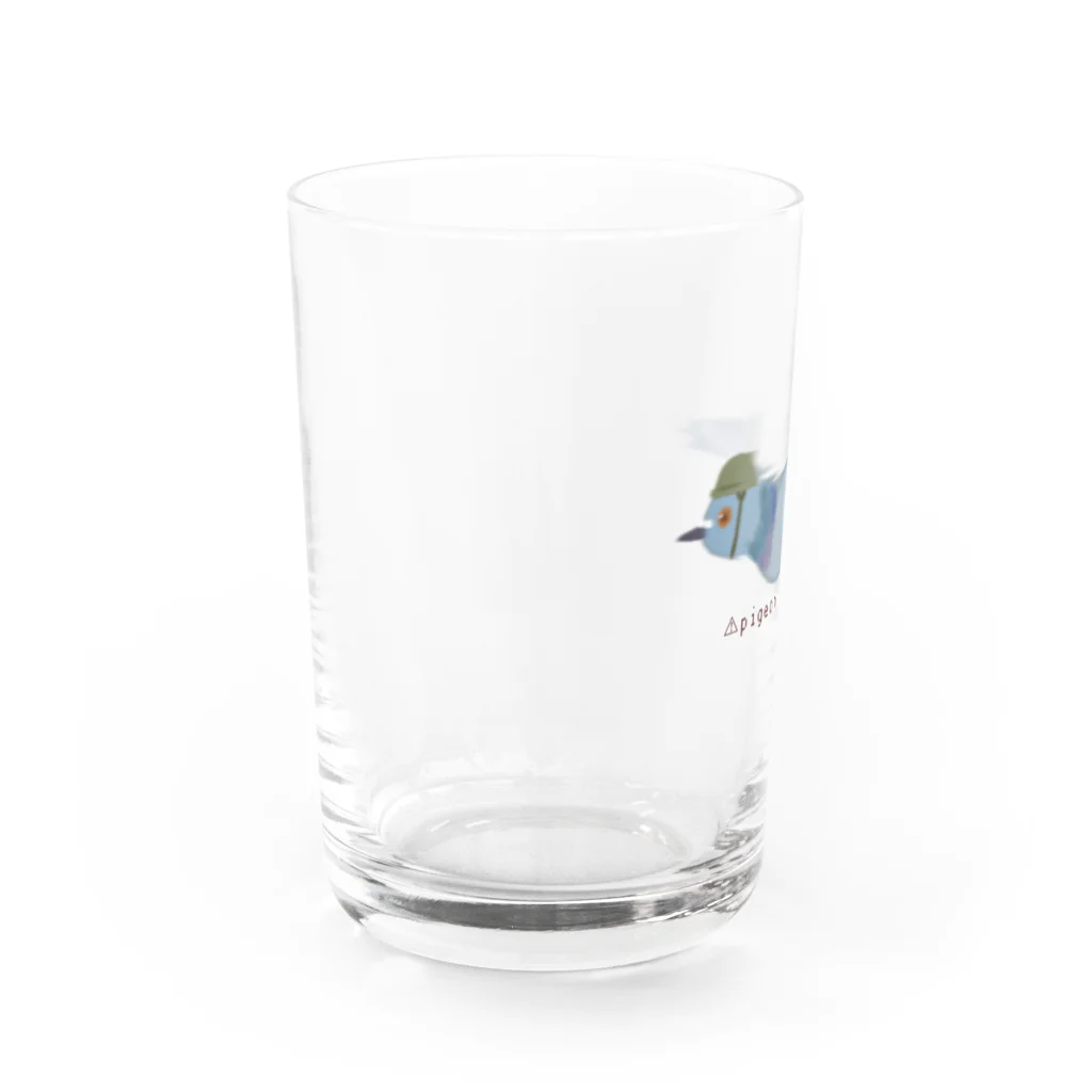 樹 一葉【Tachiki Kazuha】の鳩ミサイル Water Glass :left