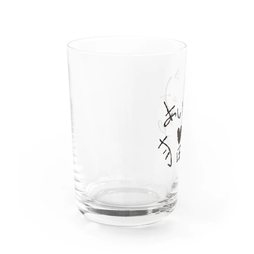 かぶとらのゆるいねこ　「あいらぶ猫」 Water Glass :left