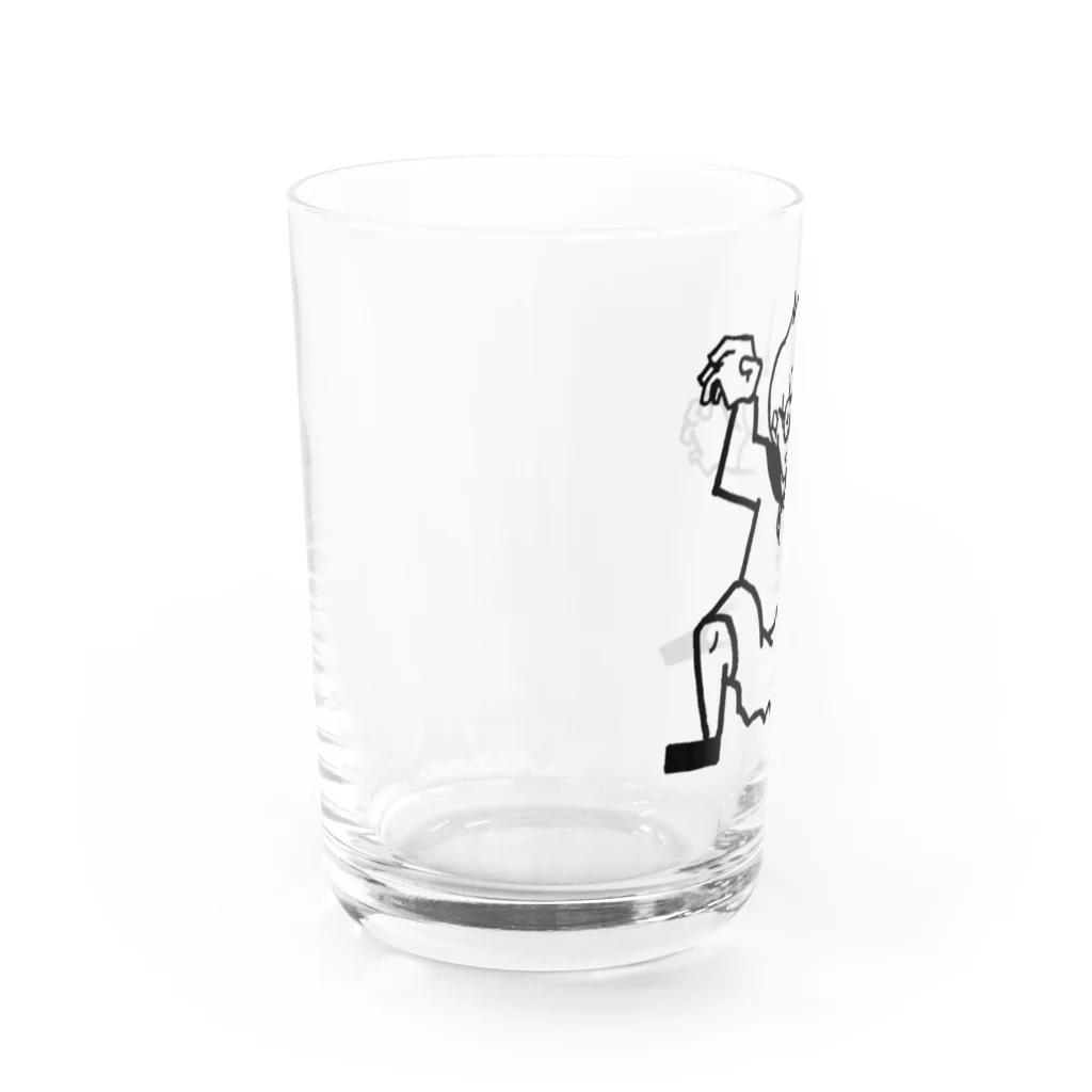 深夜サイクルのセーラーカンフー黒大 Water Glass :left