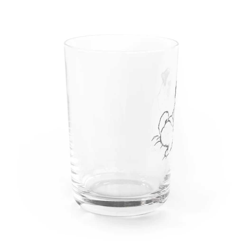 パグ画像あかうんとのおすわりフォーンパグちゃん　 Water Glass :left