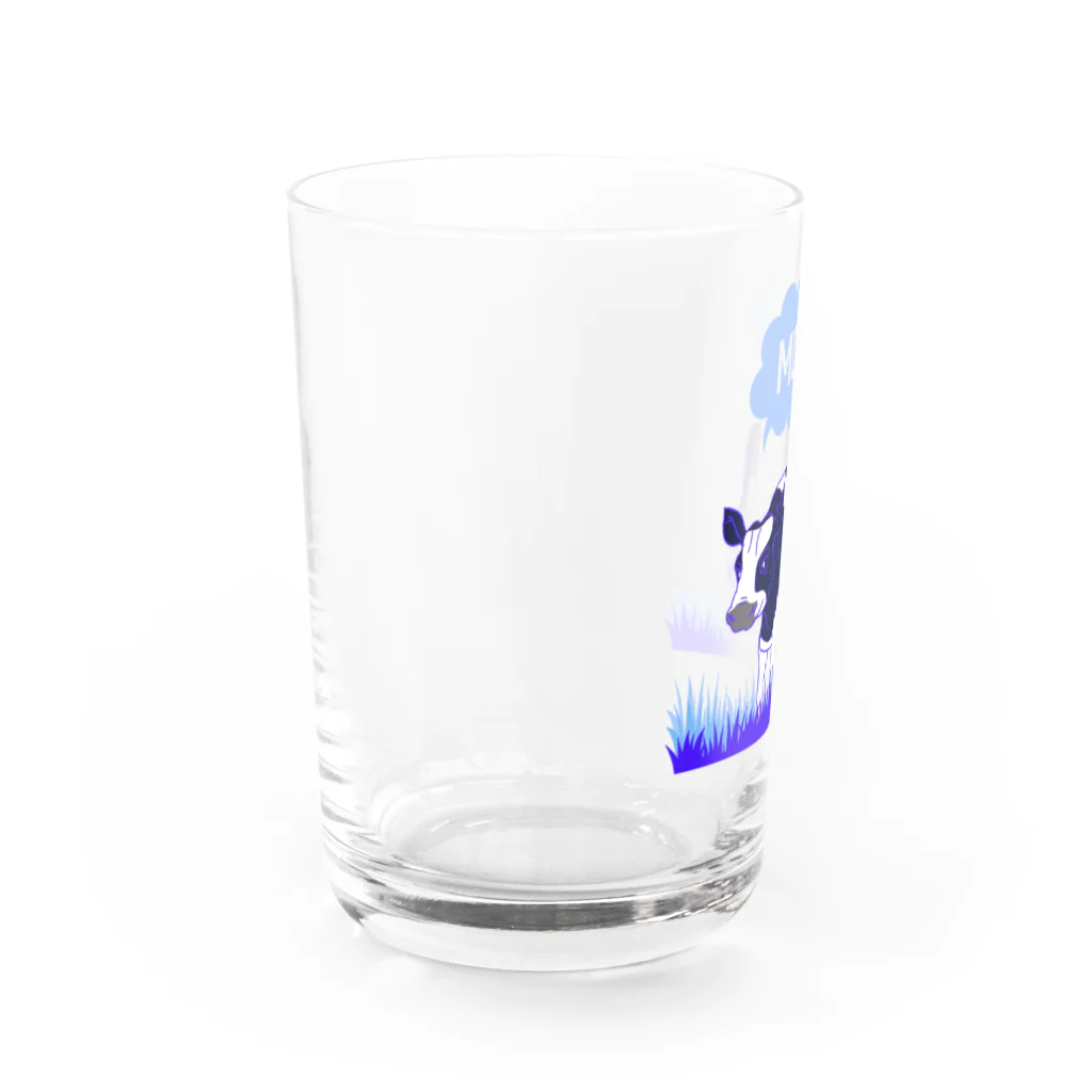 CW豊平_制作部のウシ（BLUE） Water Glass :left