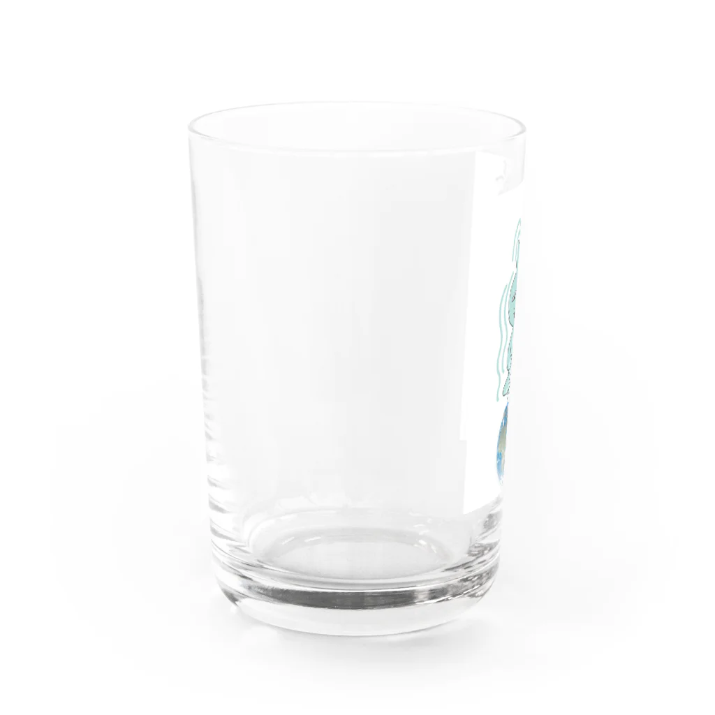 猫　ネコ　ねこの悟り猫　 Water Glass :left