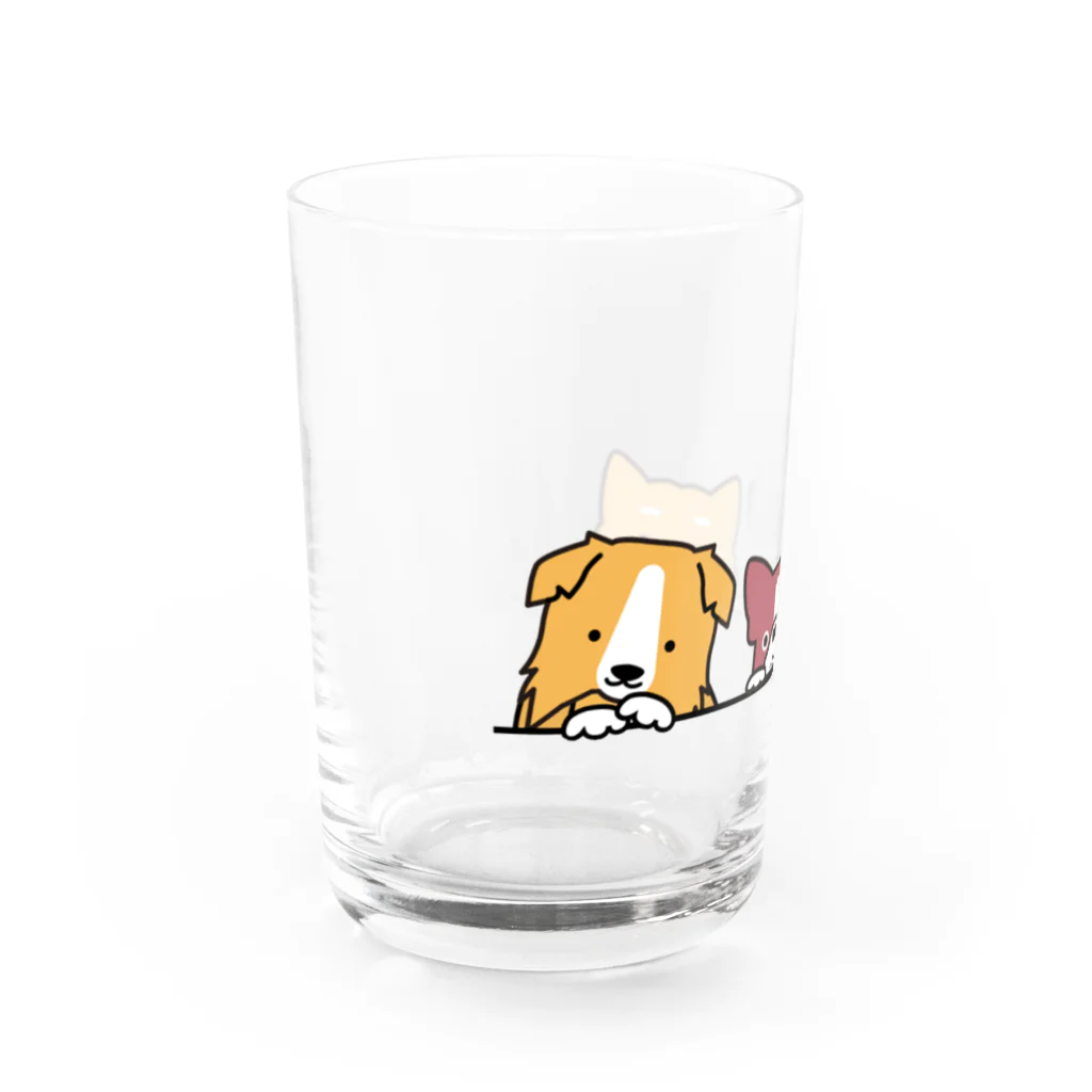 DSRN shopの仲良しの三匹犬 Water Glass :left