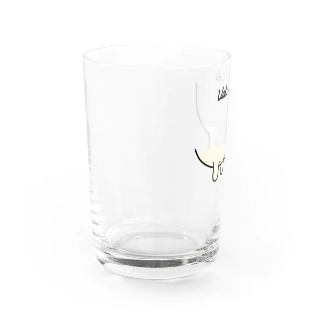 ふとんにおぼれるの牛の乳　ミルク入り Water Glass :left