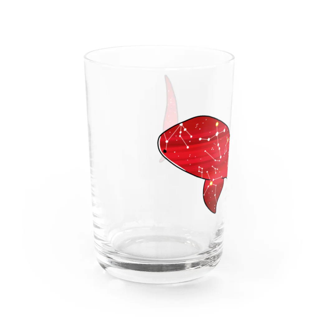ふとんにおぼれるのジンベエザメ 夏の星座 赤 Water Glass :left
