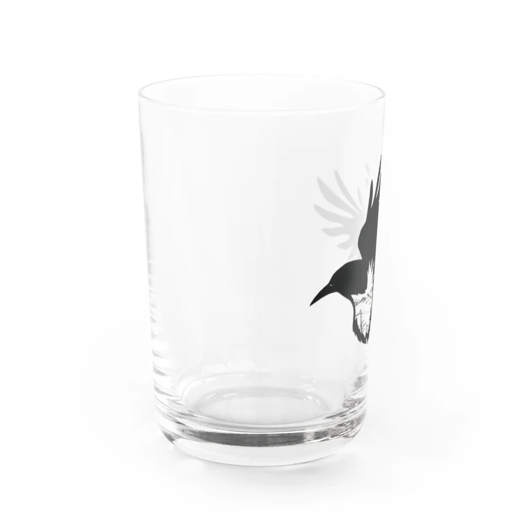 しの🦋のカラス Water Glass :left