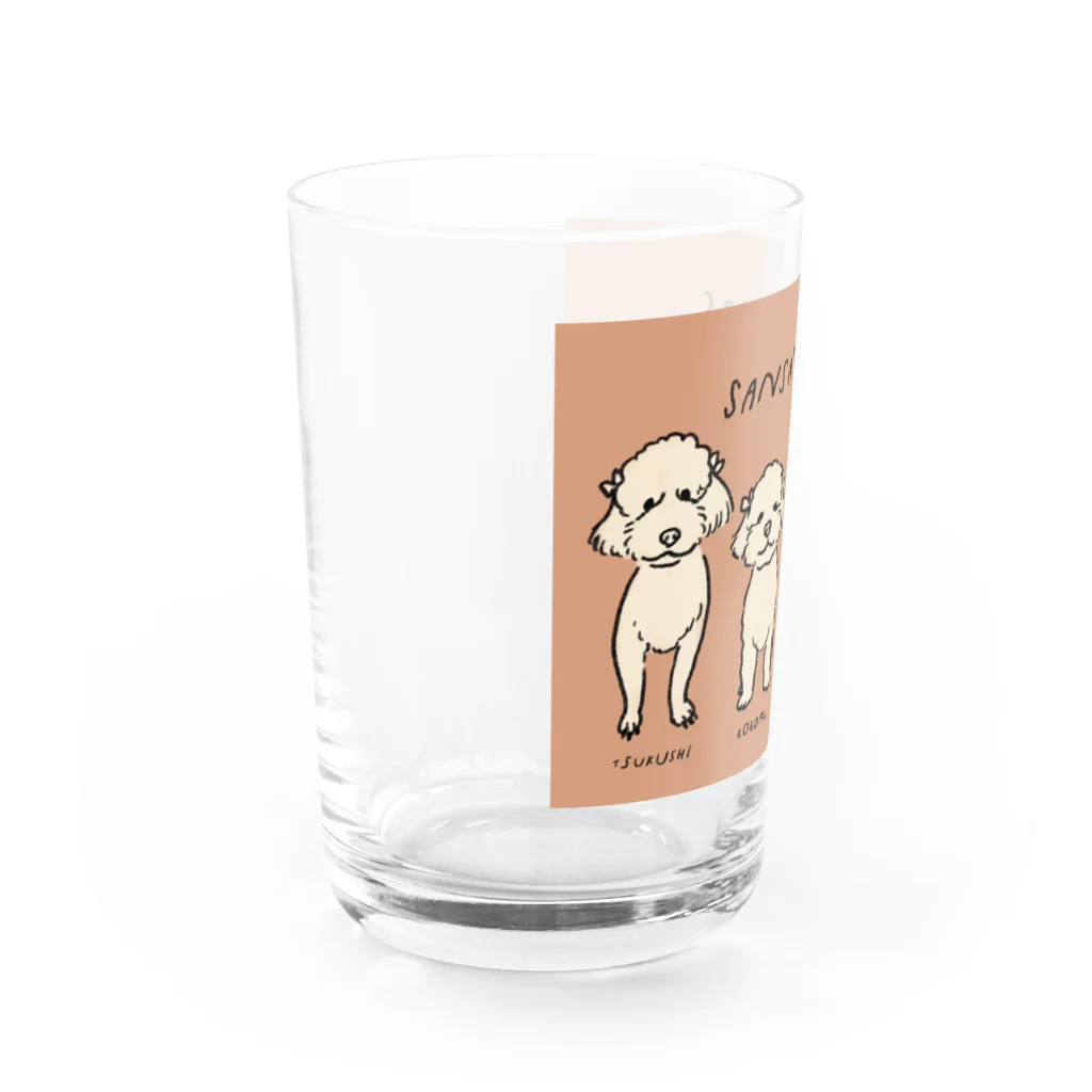 トイプードルの山菜シスターズの山菜シスターズ Water Glass :left