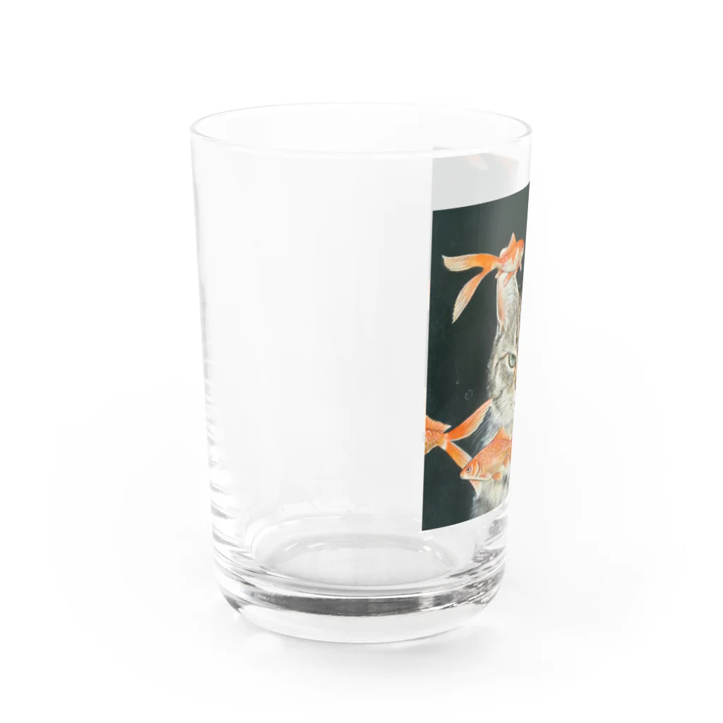 おちょぴの金魚と猫 Water Glass :left