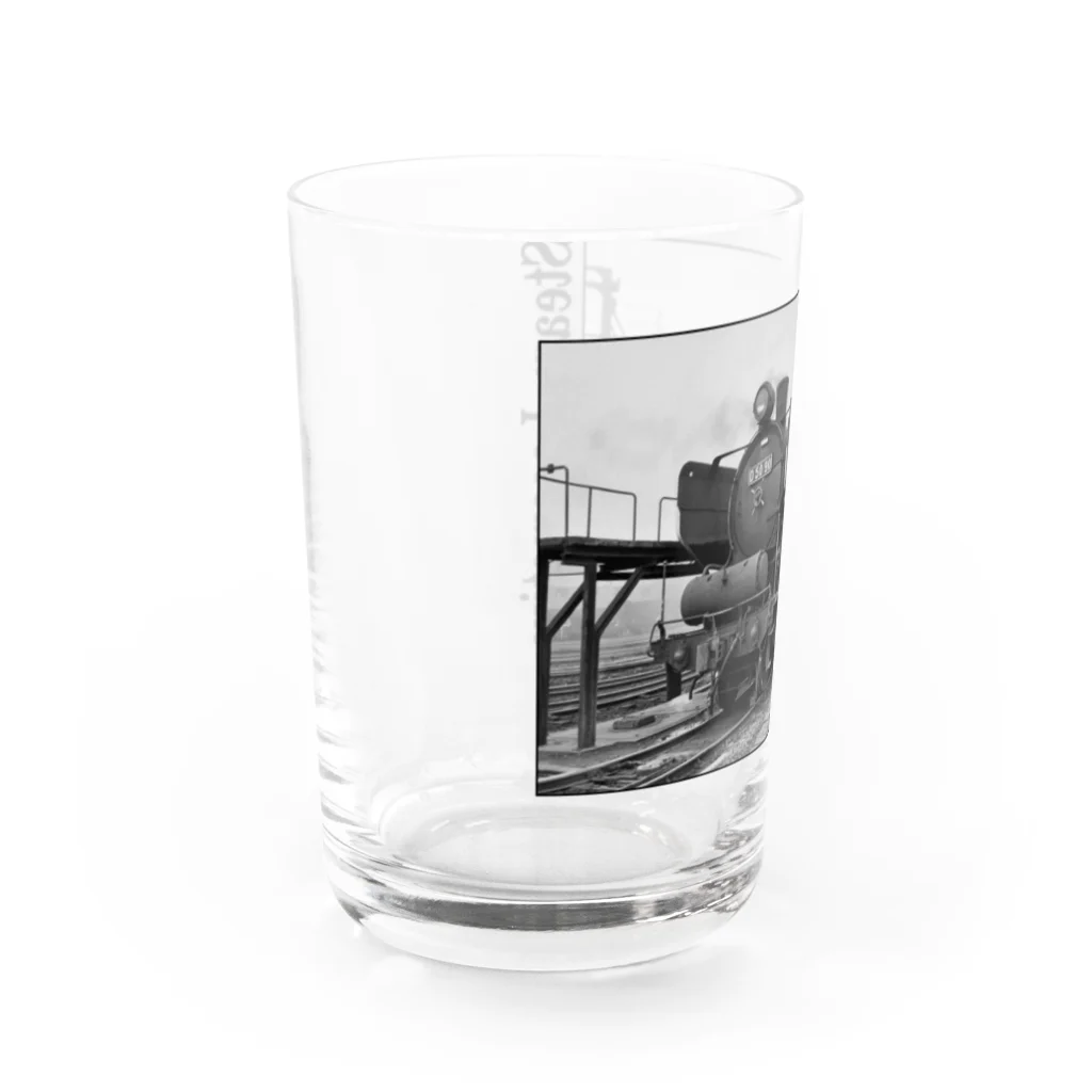 ヴィンテージ鉄道写真グッズの店の蒸気機関車 D5090 国鉄 直方駅にて Water Glass :left