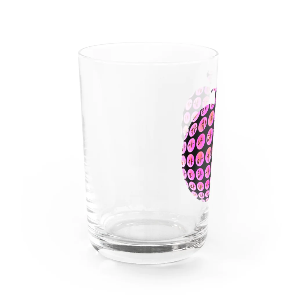 LalaHangeulのはんぐるde林檎　~チェリーピンク~ Water Glass :left