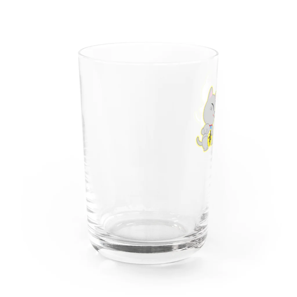 ★開運！「招き猫」LANDの◎幸福！ツイン招き猫◎ Water Glass :left