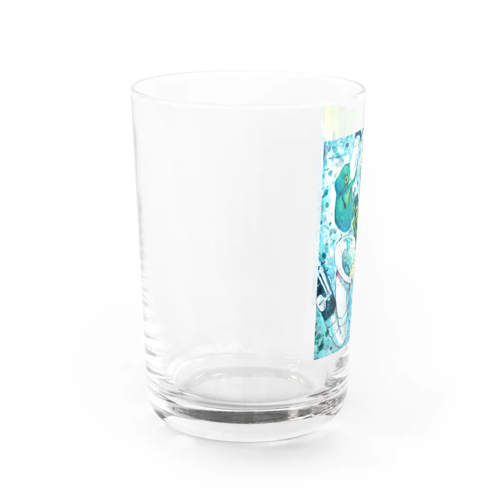 志瓜のSUZURIの楽器と蛙 Water Glass :left