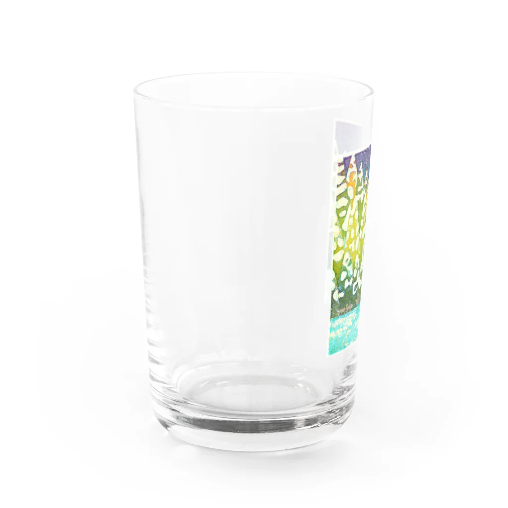 版画舎かちの【shijima】…雪景色に馬… Water Glass :left