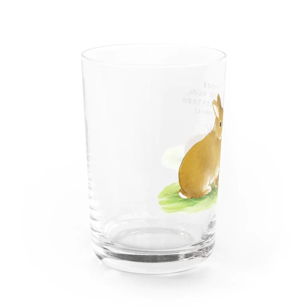 大賀一五の店のママうさぎのおしえ Water Glass :left