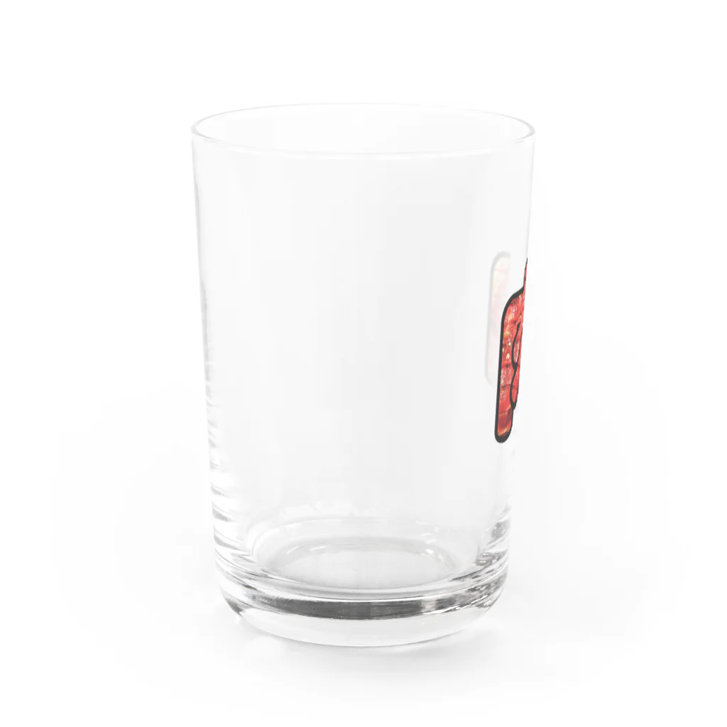 魚肉販売所の肉文字 Water Glass :left