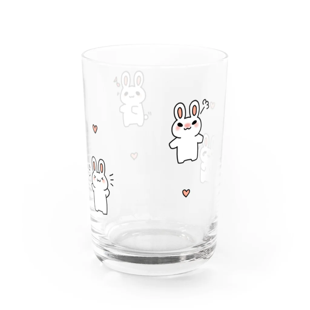 可愛いショップの喜怒哀楽うさぎ Water Glass :left