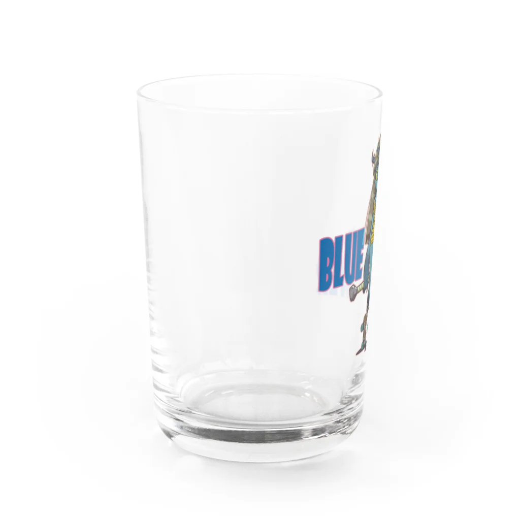nidan-illustrationの“BLUE POWER” グラス左面