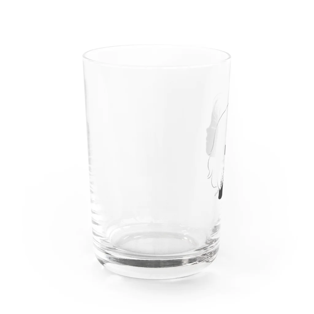 chona shopの黒い横顔3 Water Glass :left