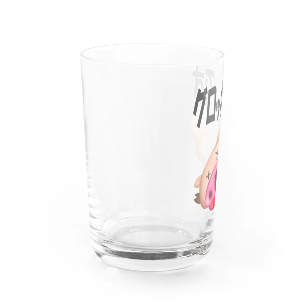 ワン太フルのTシャツ屋さんのぶた君グロッキー Water Glass :left