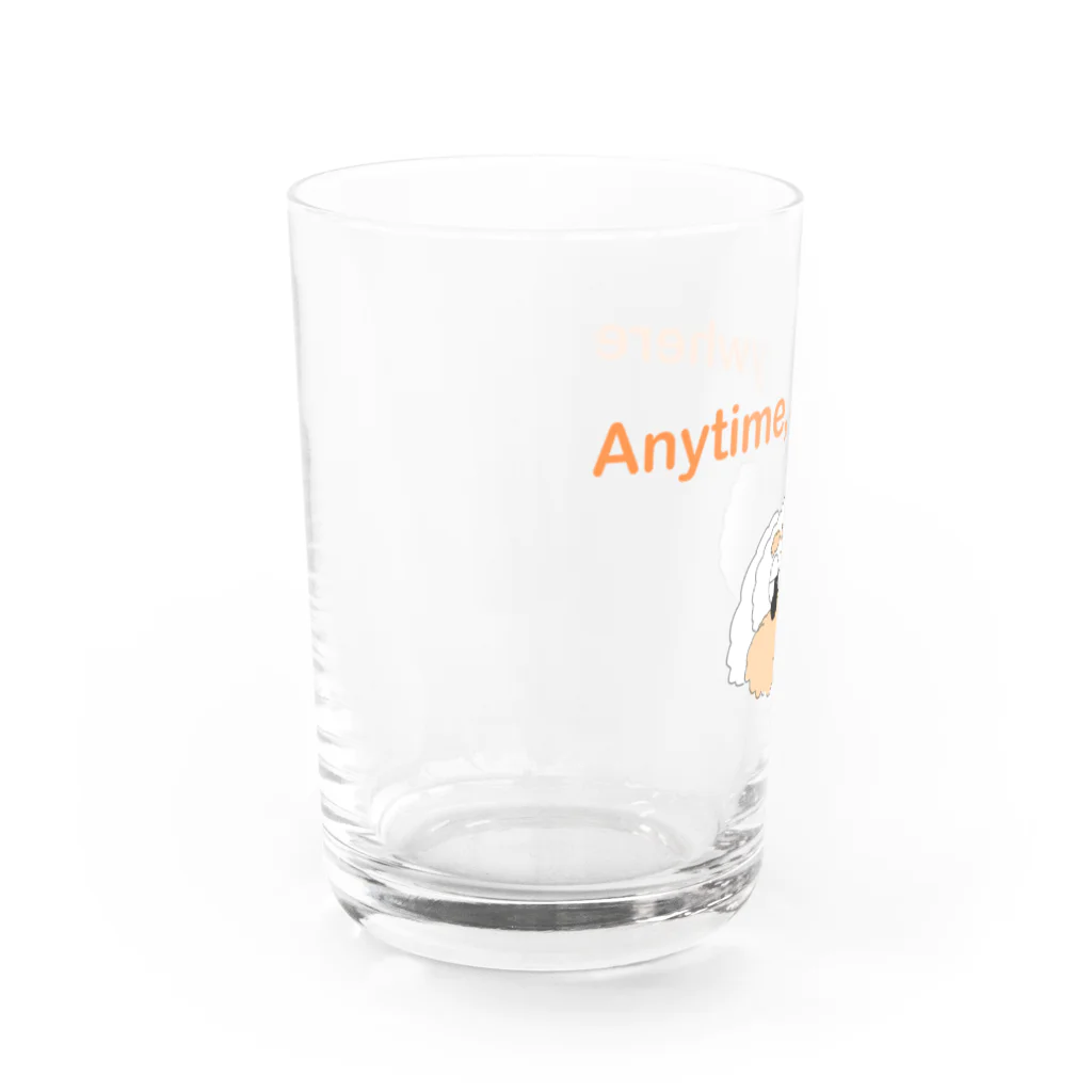 odenの生意気なイヌ　Cheeky dog Water Glass :left