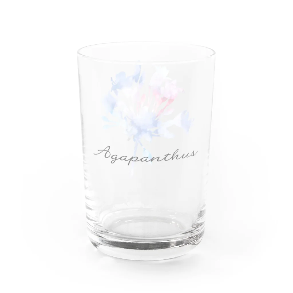 ひのいろ研究室　購買部のアガパンサス：恋の訪れ Water Glass :left