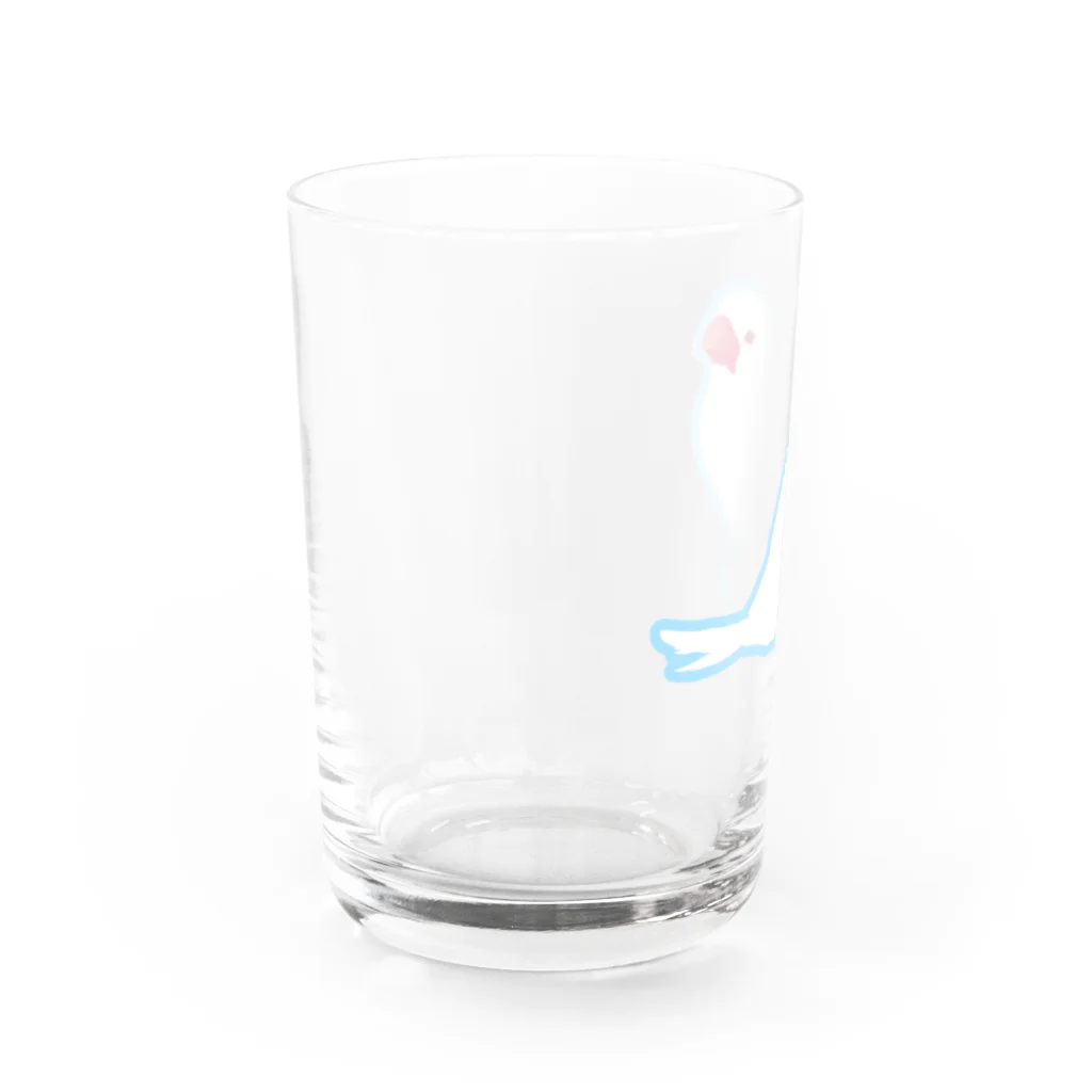 comet-yの白文鳥ワンポイント Water Glass :left