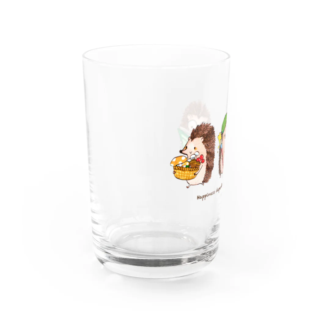 fukunofukuの秋のハリネズミトリオ Water Glass :left