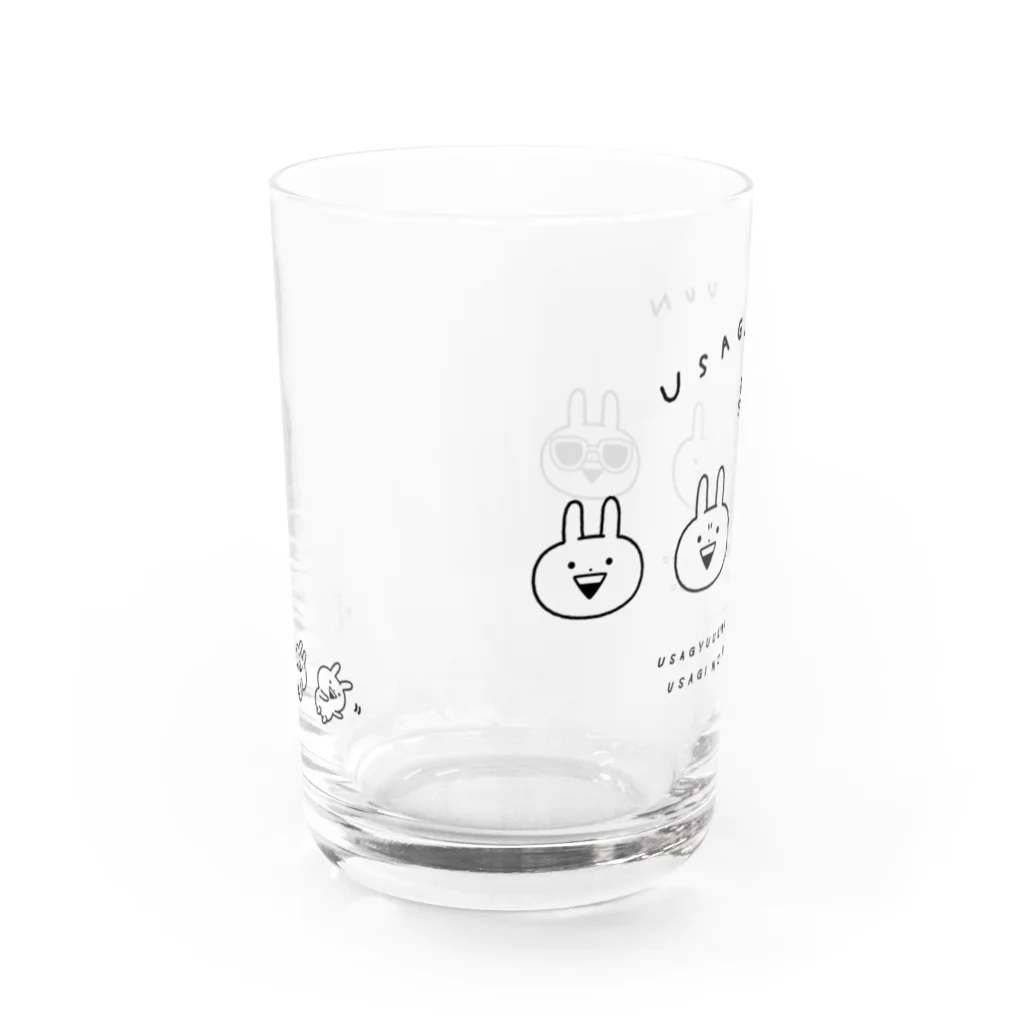 Mintoキャラクターストアのうさぎゅーん！！！おかおシンプル Water Glass :left