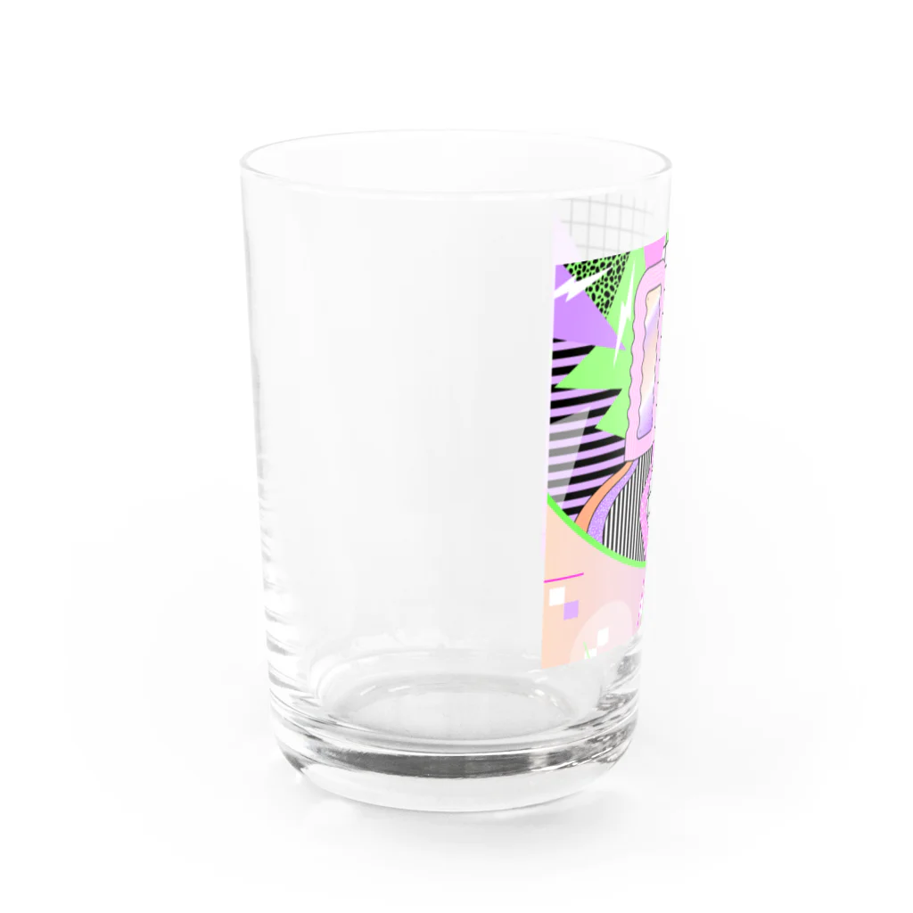 Mieko_KawasakiのWhat is cute? メロンクリーム猫さん Water Glass :left