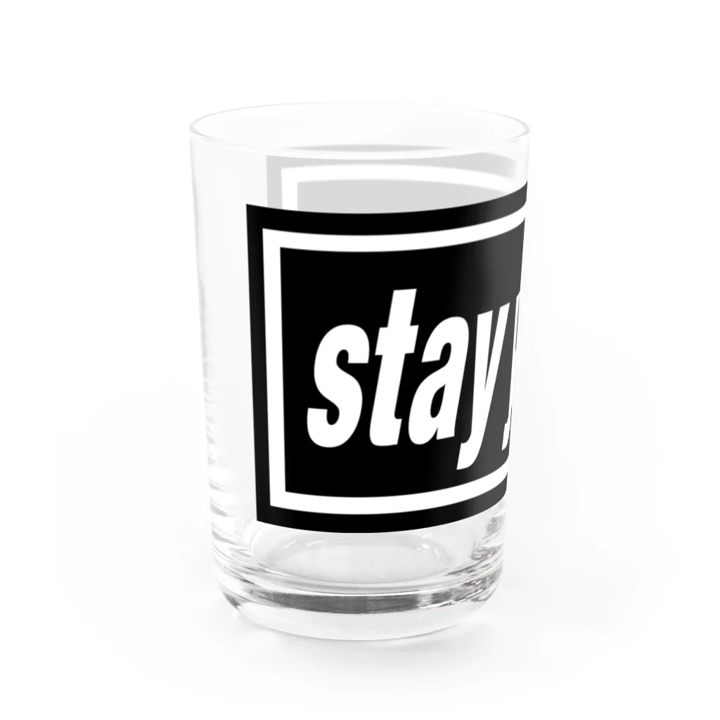 DRIPPEDのstay young-ステイヤング-BOXロゴ Water Glass :left