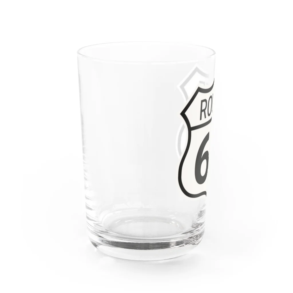 DRIPPEDのROUTE 66-ルート66-モノクロロゴ Water Glass :left