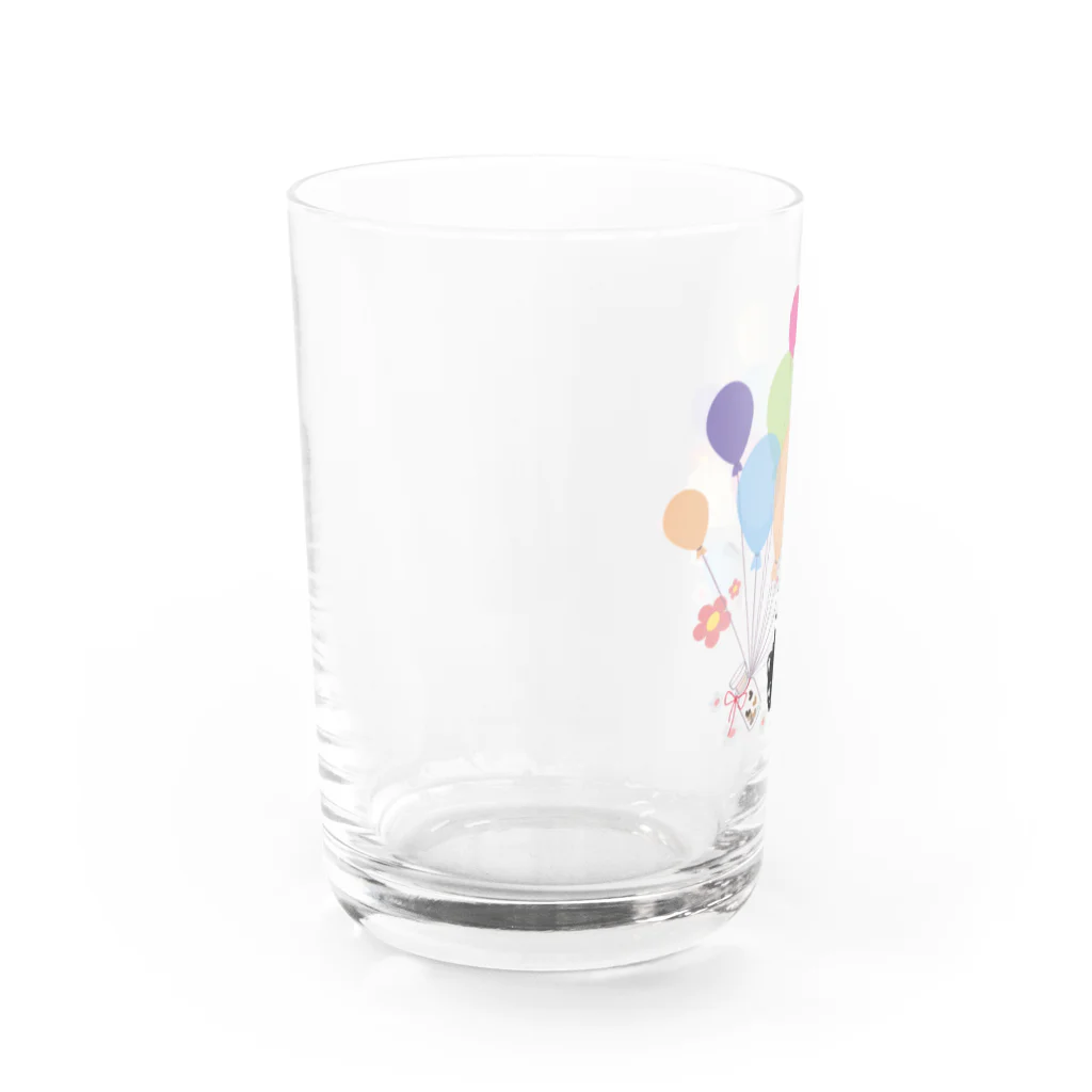 イラスト MONYAAT のくろねこの風船の種*A Water Glass :left