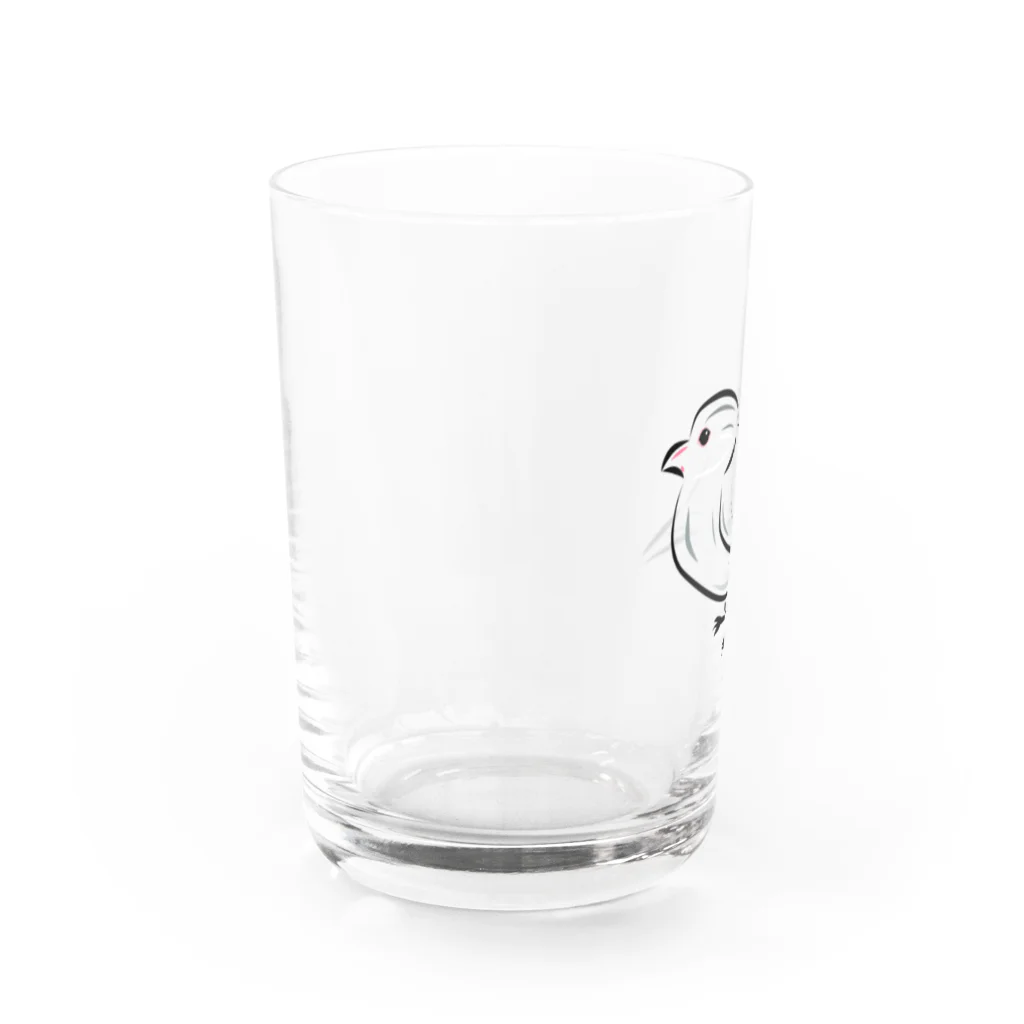 海のサワガニのシンプル文鳥 Water Glass :left