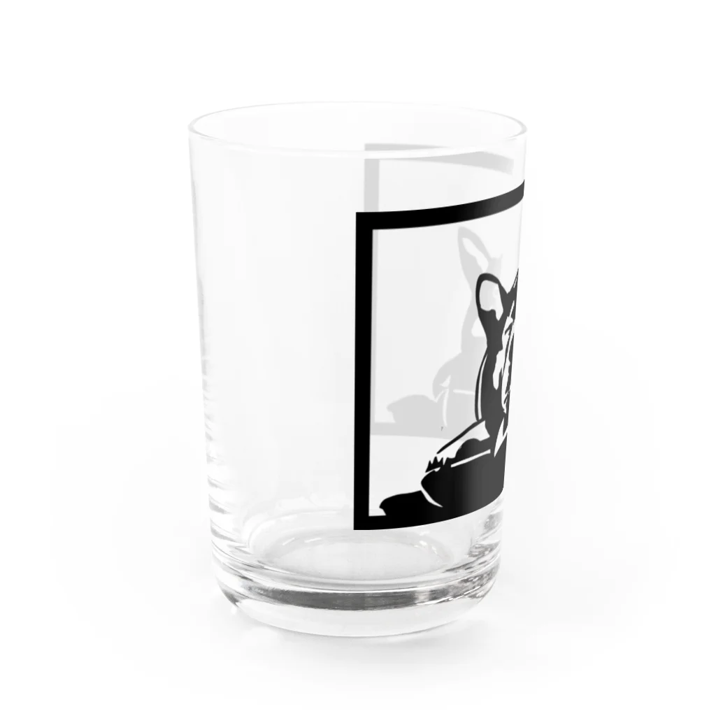 高橋わたがしの切り絵・犬 Water Glass :left