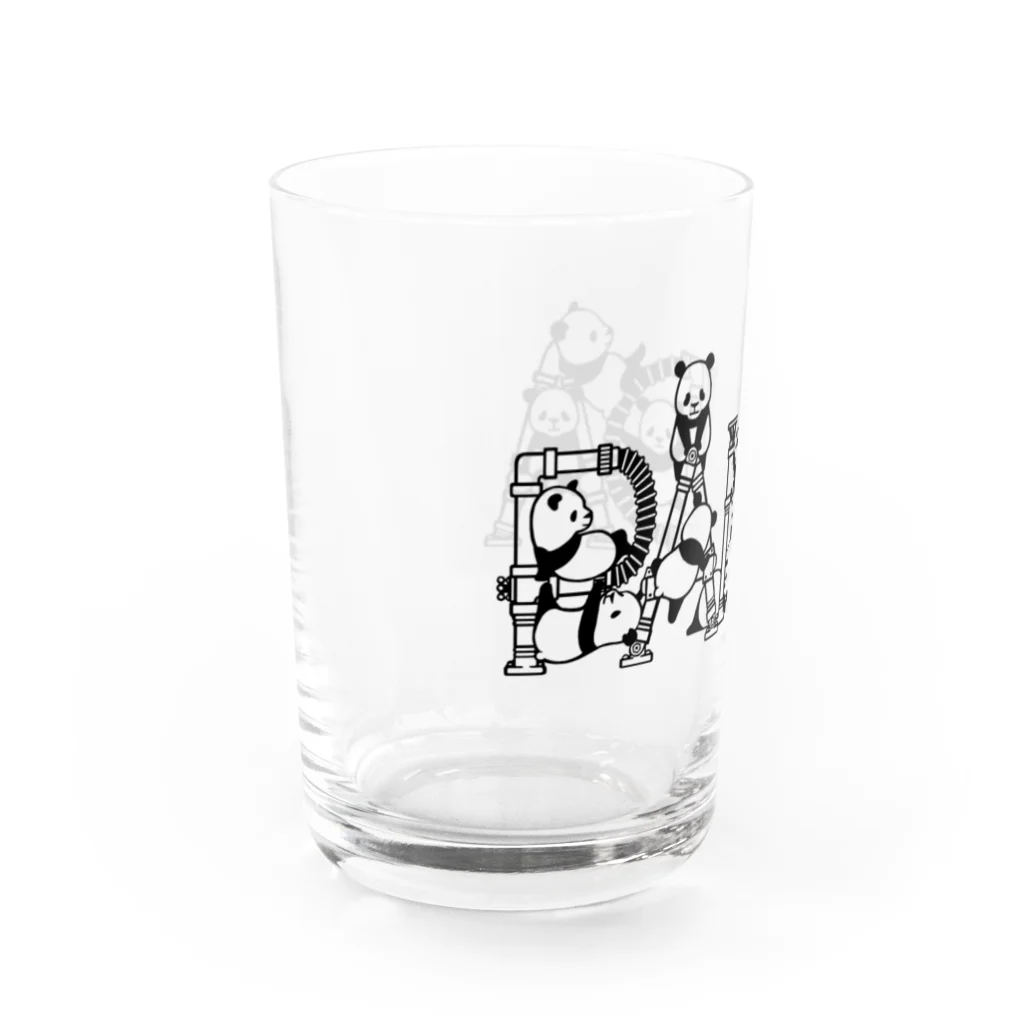 白黒迷彩の配管パンダ Water Glass :left