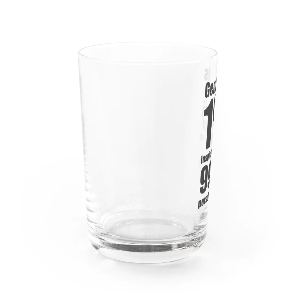 KNOCKの天才とは、1%のひらめきと99%の努力である。 Water Glass :left