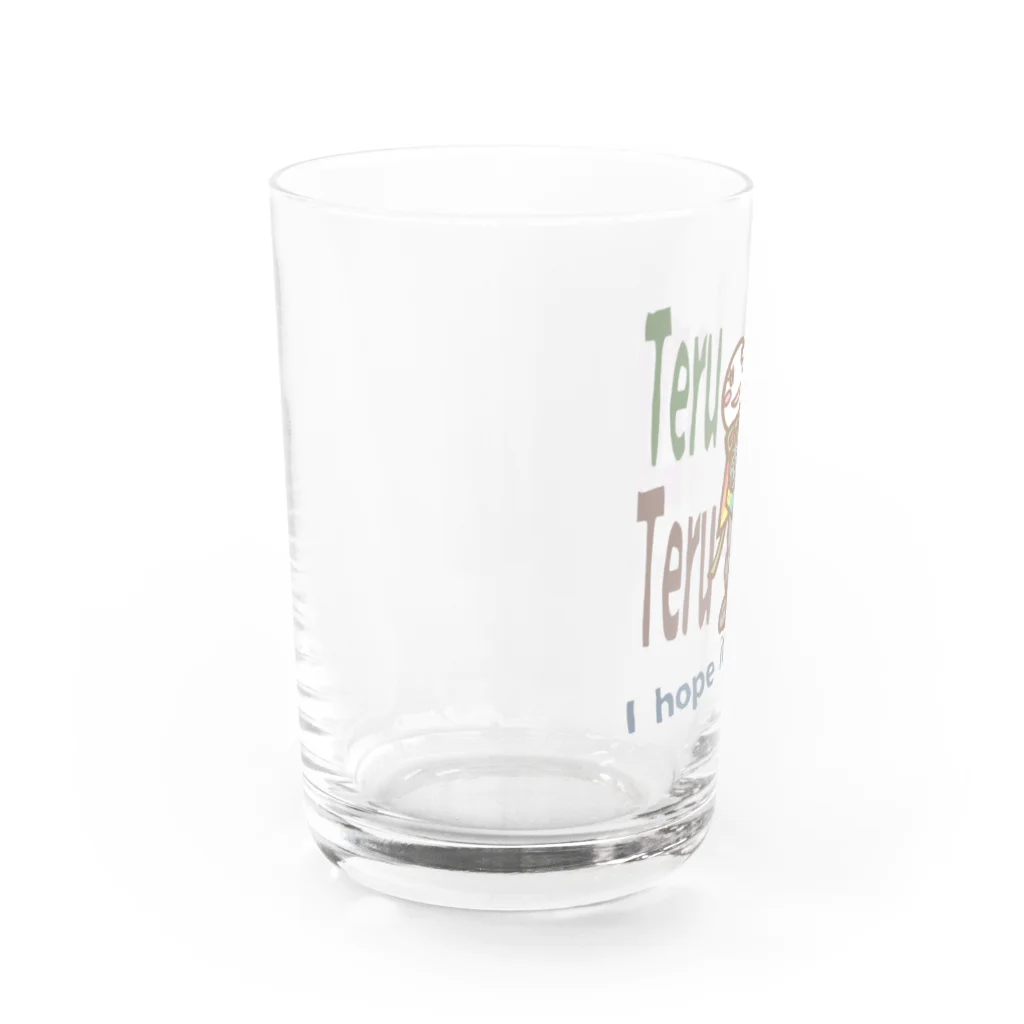 pipippuのてるてる坊主猫ロゴ Water Glass :left