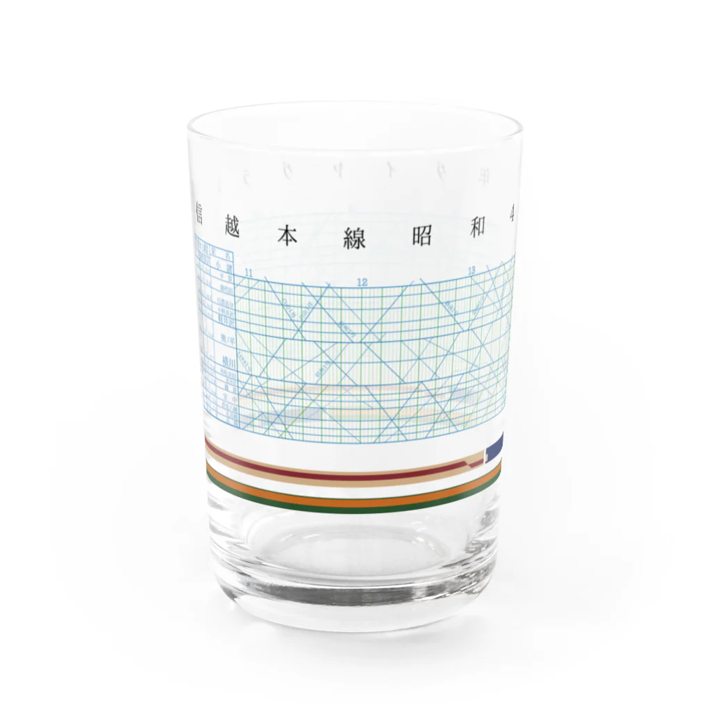 新商品PTオリジナルショップの昭和47年信越本線ダイヤグラム Water Glass :left