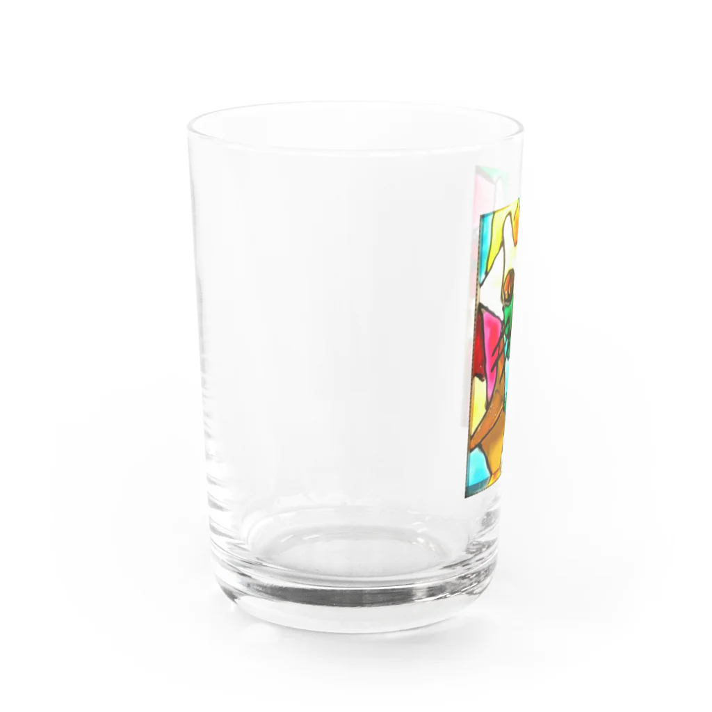 気ままにhimamaetan🎵のくせ毛のひげのパワーにゃんこ Water Glass :left