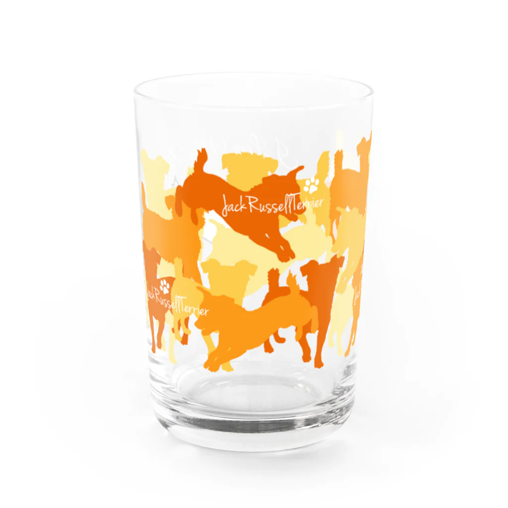 ケパ家のジャックのカモフラ風 オレンジ Water Glass :left