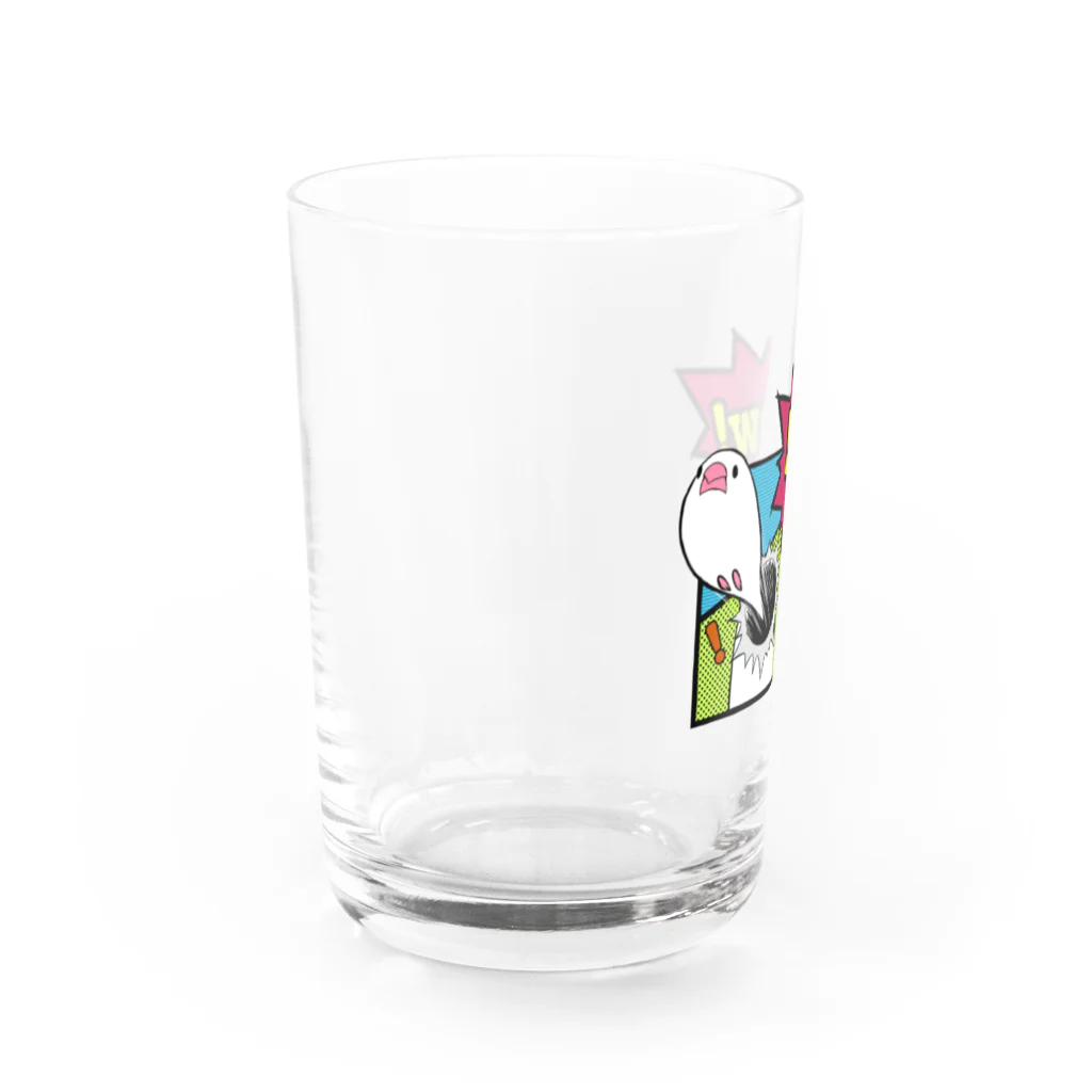 moco’s shopのWow!buncho!!白文鳥 Water Glass :left