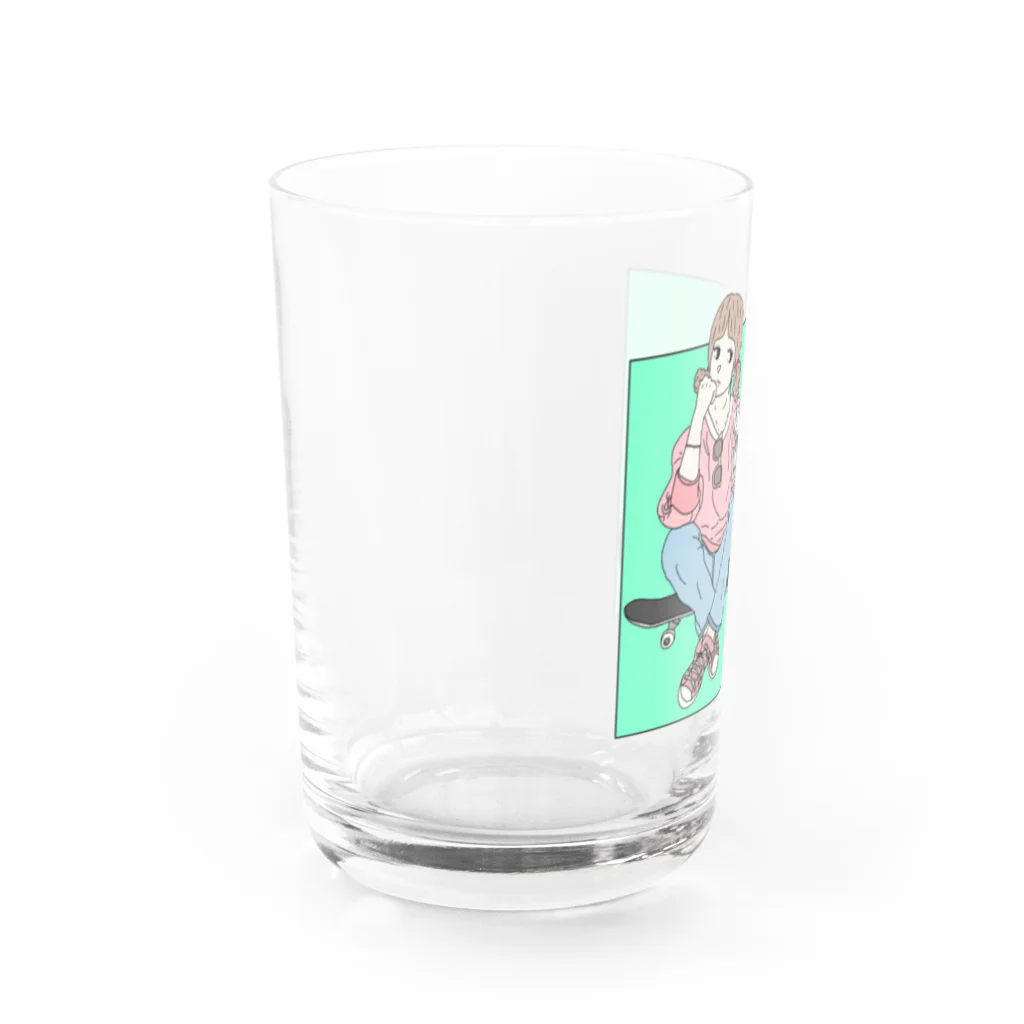 TANOSHINDAMONGACHI のmelancholy girl Water Glass :left